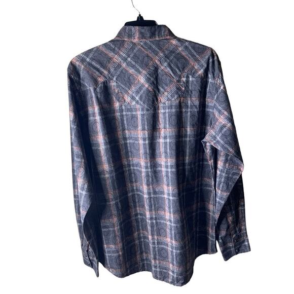 Wrangler Retro Western Shirts Cowboy Mens XL Long Sleeve Button Tartan Plaid NWT - Picture 2 of 8